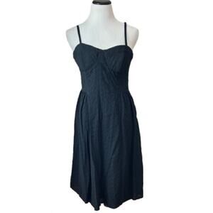 As U Wish Elegant Black Midi Spaghetti Strap Corset Dress. Size L.